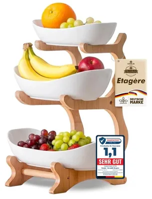 Productafbeelding van VANEJA® Fruitmand, 3-laags, WIT, keramiek