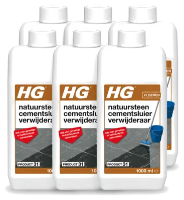 Produktbild von 6 x HG Naturstein Zementschleierentferner - Säurefrei - 1 l - Vorteilspackung - 6 Stücke