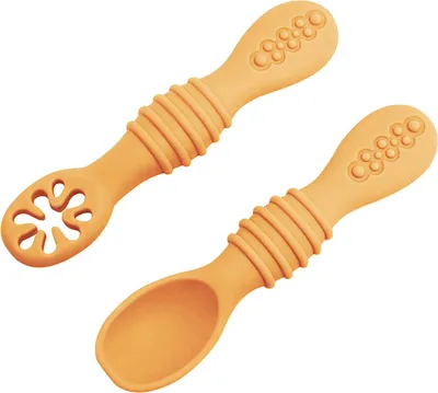 Produktbild von 2 Stück Baby-Fütterungslöffel, Doppelkopf-Silikon-Entwöhnungslöffel für Säuglinge, Trainingslöffel, BPA-freies Kleinkindergeschirr