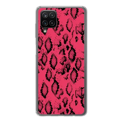 Produktbild von MuchoWow® Handyhülle Schutzhülle Hülle für Samsung Galaxy A12 Tiermuster - Schlangenhaut - Rosa Silikon Softcase Handy Hülle - Bild