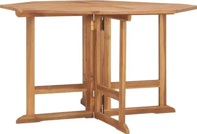 Image de Table à dîner de jardin pliable 110x110x75 cm Teck massif
