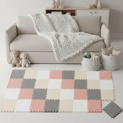 Image de 36 pièces Tapis de jeu pour bébé Tapis puzzle 30x30 Tapis d'éveil Tapis de sol Chambre d'enfant