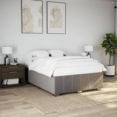 Zdjęcie produktu dla Maison Exclusive – rama łóżka bez materaca Taupe 140 x 200 cm Tkanina