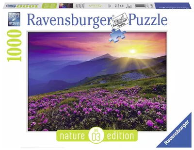 Produktbild von 1000 Teile Ravensburger Puzzle Bergwiese im Morgenrot 19608