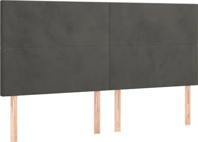 Produktbild von vidaXL Kopfteil Dunkelgrau 160 x 5 x 118/128 cm Samt