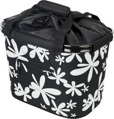 Immagine prodotto di BLUE BIRD cestino da manubrio cestino per la spesa cestino da bicicletta Quick-Clip 20l nero/fiori