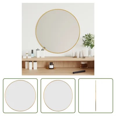 Obrázok produktu pre The Living Store Nástenné zrkadlo Golden Ø 50 cm Round