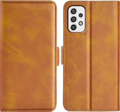 Produktbild von Mobigear Slim Magnet  Samsung Galaxy A23 Hülle Klapphülle Geldbörse - Cognac