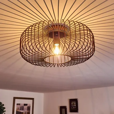 Produktbild von Pieris »Pieris« runde Deckenlampe aus Metall in Schwarz/Kupfer