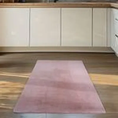 Obrázek produktu pro Koberec Carpettex, krátký vlas, jednobarevný, pratelný, protiskluzový – obývák, ložnice, dětský pokoj, velikost:80 x 150 cm, Barva:Světle růžová