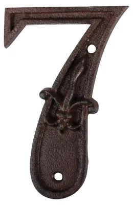 Produktbild von hausnummer 7 11,8 x 8 cm Gusseisen dunkelbraun