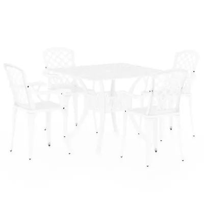 Obrázok produktu pre vidaXL 5-dielna súprava Bistro Cast Aluminium White