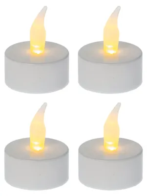 Produktbild von Idena 408998 - LED Teelichter, 4 Stück in Warmweiß, elektrische Kerzen mit flack
