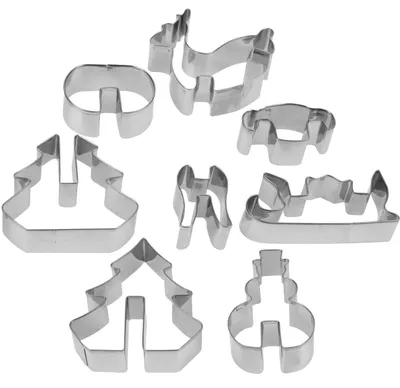 Produktbild von LA CUCINA Ausstechformen 3D-AUSSTECHER für Kekse Lebkuchen WEIHNACHTEN 8 Stück verschiedene Formen