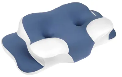 Image de Coussin en mousse à mémoire de forme, housse en tissu respirant, rembourrage haute densité, couleur bleue