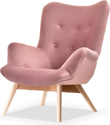 Produktbild von AMRO Ohrensessel – Pastellrosa/Buche