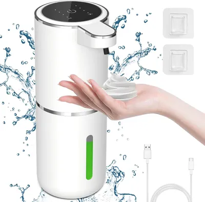 Produktbild von Automatischer Seifenspender, Leistungsanzeige,  Elektrischer Schaumseifenspender mit Sensor, 4 Kontrollstufen, Seifenspender Schaum Automatisch Wandmontage für Badezimmer, Küche