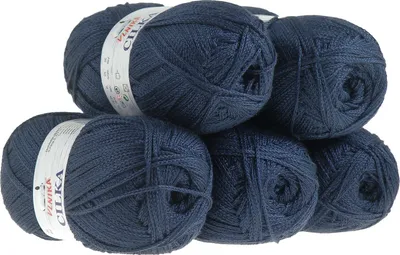 500g Strickgarn CILKA by VLNIKA Klassikgarn Strickwolle mit Schimmereffekt, nachtblau