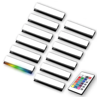 Produktbild von kalb | LED RGB Glaskantenbeleuchtung Vitrinenbeleuchtung Clip Glas 12er Set