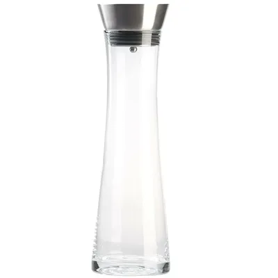 Image de Carafe - pichet à eau - passoire en acier inoxydable - verre - 9,5 x 30 cm - 1 litre
