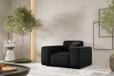 Produktbild von Sessel Designersessel CESINA in Stoff Opera Velvet Schwarz
