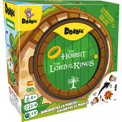 Produktbild von Asmodee, Dobble: Herr der Ringe, Kartenspiel, für Familie, Alter +6, 2–8 Spieler
