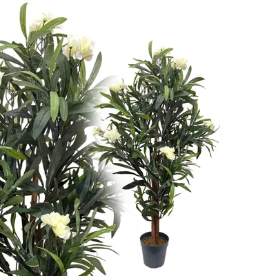 Produktbild von Oleander Creme 120 cm künstlich wie echt Kunstbaum Kunstpflanze Kunstblume Deko