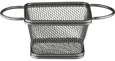 Productafbeelding van Serviermand voor frituur, vierkant - 100x80x70mm - zwart
