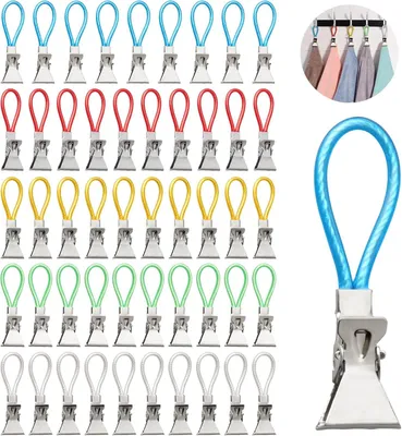 Imagen del producto de Soportes para toallas de metal, 50 unidades, 5 colores, para cocina y baño