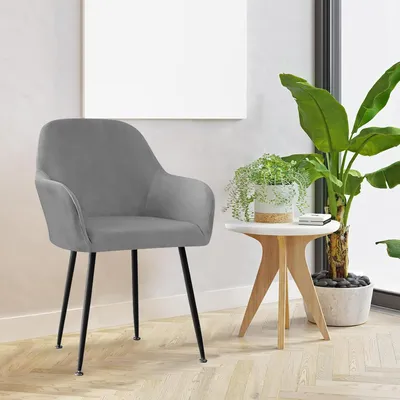 Imagen del producto de Funda de terciopelo para silla, color gris oscuro, 1 unidad, ideal para comedor y cocina