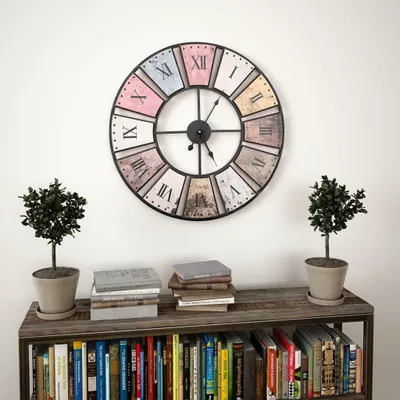 Image de vidaXL Horloge murale Vintage avec mouvement à quartz 60 cm XXL