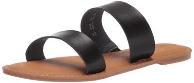 Immagine prodotto di Sandali da donna Amazon Essentials, con due fasce, punta aperta, colore nero, taglia 47