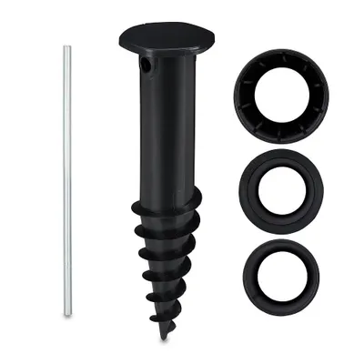 Produktbild von relaxdays 10030795_0 relaxdays Bodendübel für Sonnenschirm schwarz Haken