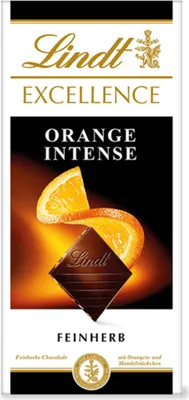 A chocolate bar with orange slices.