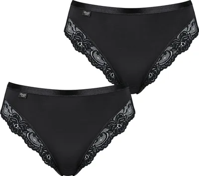 Produktbild von sloggi Damen Tai-Slip 2-Pack Romance - BLACK - Größe 40