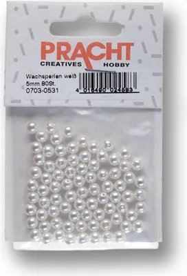 Produktbild von Wachsperlen weiß 5 mm Lochgröße 0,8 mm