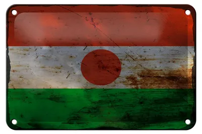 Produktbild von Blechschild Flagge Niger 18x12cm Flag of Niger Rost Dekoration