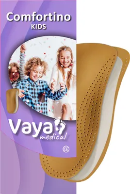 Produktbild von Orthopädische Einlegesohlen bei Querflachfuss mit Valgus Einlagen für Kinder Schuheinlagen 1 Paar Schaflederhaut Vaya Comfortino