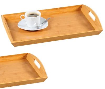 Productafbeelding van Dienblad Rechthoekig -  Bamboe MDF Hout - Afm. 48 x 31 x 5.5 cm