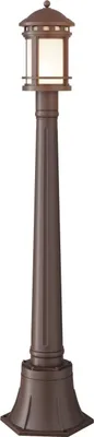 Produktbild von Stehlampe außen Aluminium E27 IP44 105 cm hoch Braun Weiß rund Vintage Außenleuchte