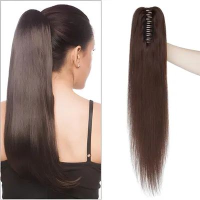 Immagine prodotto di Capelli castani clip in naturali 45cm Remy
