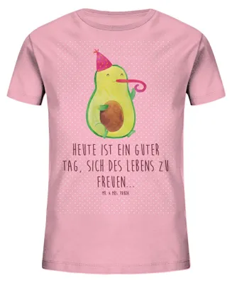 Produktbild von Mr. & Mrs. Panda Kleinkinder T-Shirt Avocado Feier 7-8 Jahre (122/128) - Baumwolle Pink - Geschenk, Teenager, Kinder Kurzarm, Tröte, Kindershirt, Jungen, Fete, Geburtstag