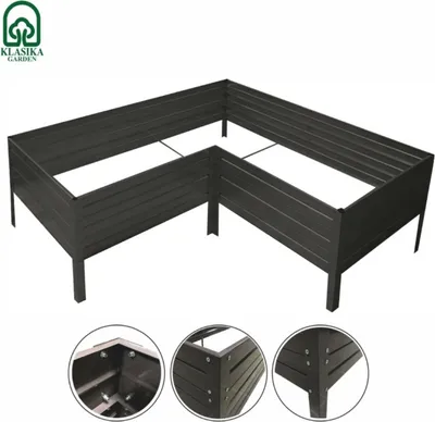 Obrázok produktu pre Záhradný vyvýšený záhon z pozinkovanej ocele KLASIKA GARDEN v tvare L 50x150x75x75 cm, lakovaný (hnedý)
