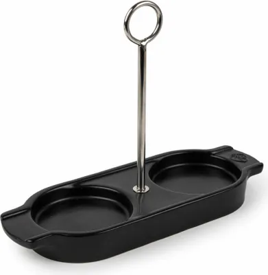 Obrázek produktu pro Peugeot cruet Linea, podpěra mlýnku, podtácek, keramika, saténově černá, 18 cm, 44527
