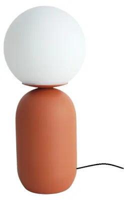 Produktbild von Moderne Tischleuchte Rena braun Glaskugel weiß