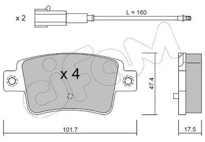 Produktbild von CIFAM Bremsbeläge Satz Hinten Bremsklötze für FIAT PUNTO EVO (199) 822-705-1