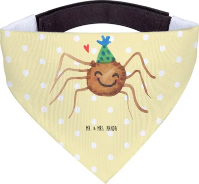 Produktbild von Mr. & Mrs. Panda Bandana Spinne Agathe Party - Gelb Pastell - Geschenk, Wunder, Motivation, Selbstliebe, Halstuch Für Hunde, Hals Tuch, Dreieckstuch, Hundehalstuch, Glück
