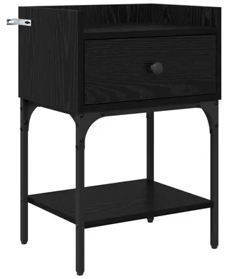 Produktbild von Nachttisch Schwarz Eichen-Optik 40 x 29 x 60 cm Holzwerkstoff