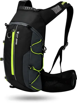 Productafbeelding van CarryQuest® - 16 liter fietstassen rugzak, nylon, waterafstotend, zwart