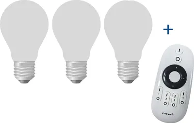 Productafbeelding van DANALED - Dimbaar LED-lampenset - 3-delig + afstandsbediening